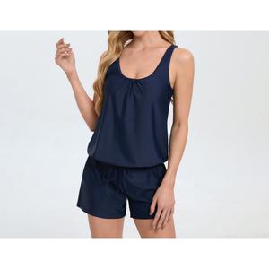 Two-Piece Swimsuit with Fake Two Pieces, One-Piece Four-Corner Swimsuit, Tummy Covering, Slimming Swimsuit, Fashionable Round Neck Swimsuit