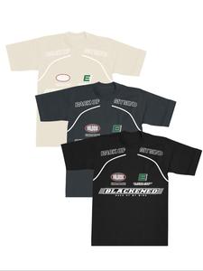 Men's Letter Print Round Neck Tee, Casual Loose Short Sleeve Crew Neck T-shirt for Summer, Fashion Men's Top for Daily Wear