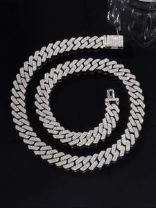Rhinestone Decorated Cuban Link Chain Or Bracelet for Men & Women, Fashion Link Chain Jewelry for Men for Party, Daily Clothing Decor, Trendy All-match & Exquisite Jewelry for Birthday Gift