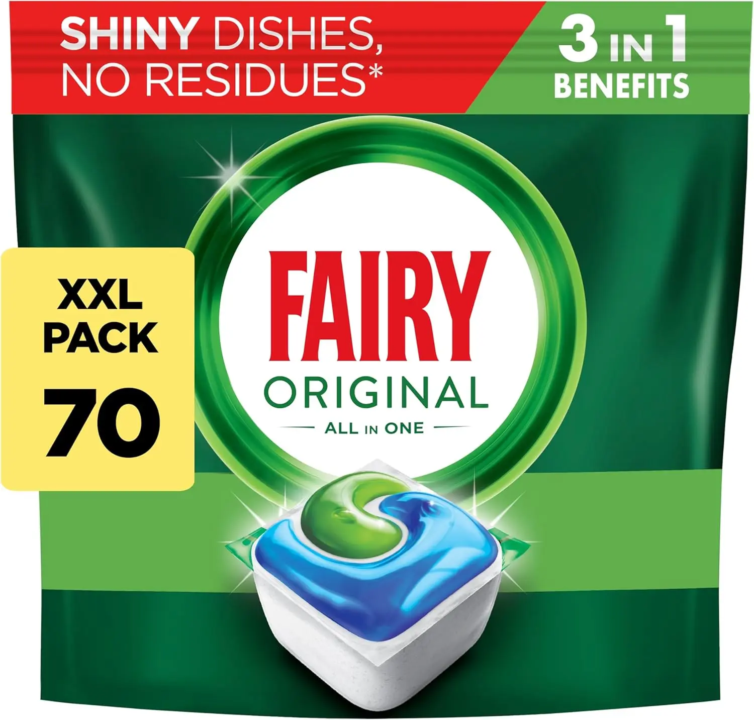 Fairy Original All in One Auto Dishwashing Tablet, 70CT