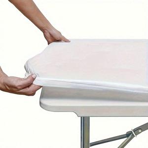 Solid Color Elastic Table Cover, Waterproof Table Cover, Tablecloth Protector for Home, Party, Wedding, Picnic