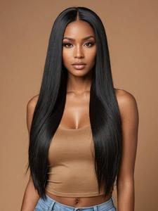 4x4 HD Lace Straight Human Hair Wigs PrePlucked 4x4 Closure Wig Brazilian Straight Lace Frontal Wig