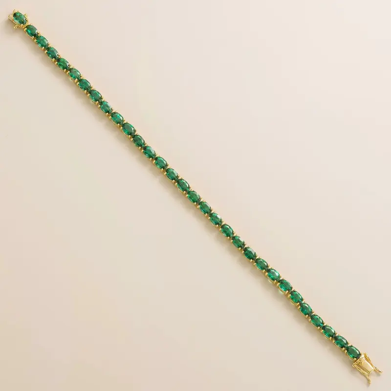Salto Gold Tennis Bracelet set with Emerald 2