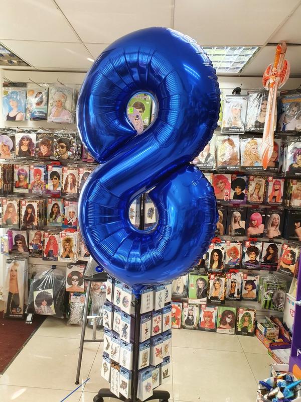 Balloon 1st Birthday Number 1 Blue XXL Giant Foil Balloon 40” Birthday Decoration for Boy, Float with Helium 1