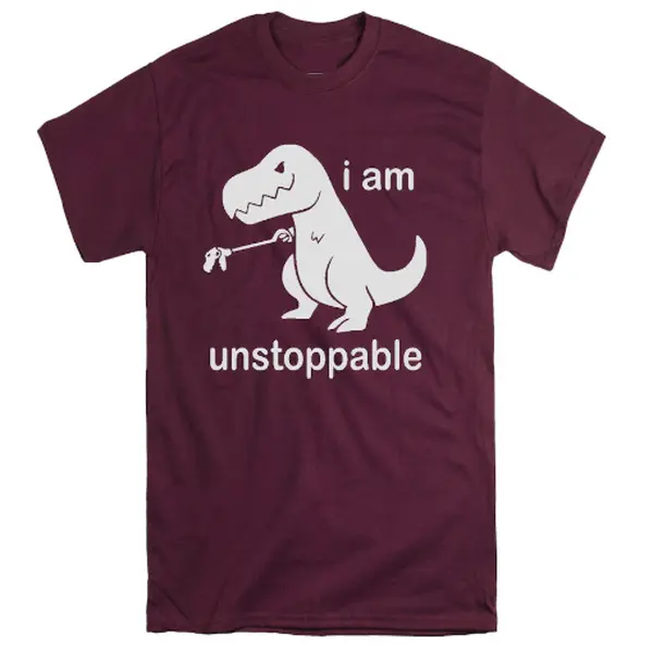 I'm Unstoppable T-Shirt, Funny Dinosaur Novelty Tee Adult Mens Unisex