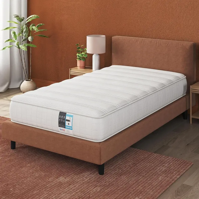Single Mattress 3ft Bonnell Springs Mattress Single Foam Mattress Medium Firm Mattress for Single Bed with Anti-mite Knitted Jacquard Cover, 90x190x19cm,White 3