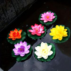Lotus Shaped Pool Decoration, 6 Counts/set Lifelike Lotus & Water Lily Decorations, Long-lasting Garden Decor, Ideal for Indoor & Outdoor Decor