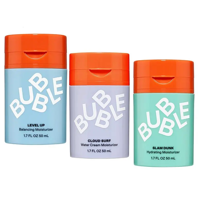 Bubble Skincare Moisturizer:Level Up Balancing Face Moisturizer/Cloud Surf Water Cream Face Moisturizer/Slam Dunk Face Moisturizer for Normal to Dry Skin, Unisex