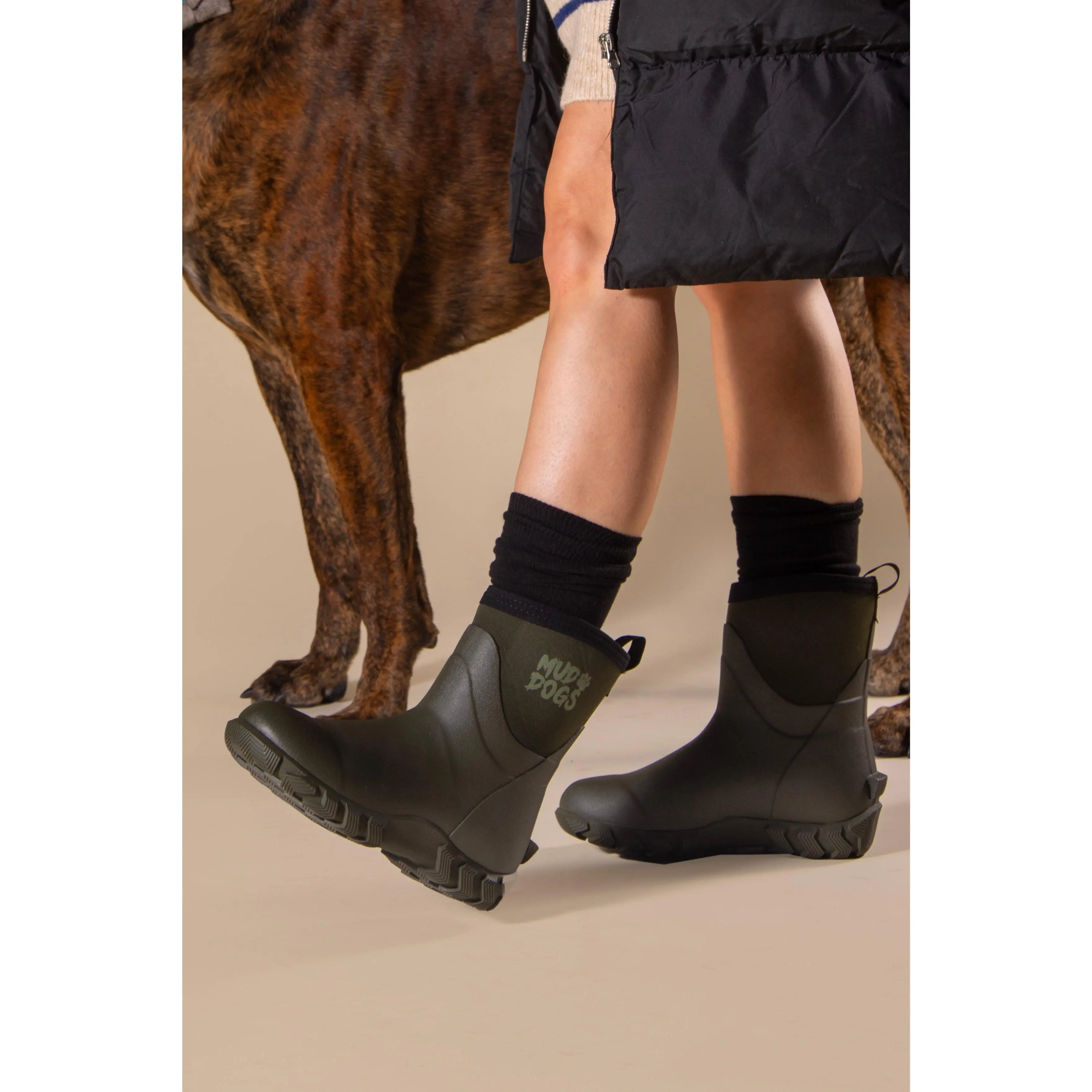 Mud Dogs RUTLAND SHORT Unisex Neoprene Wellington Boots Olive