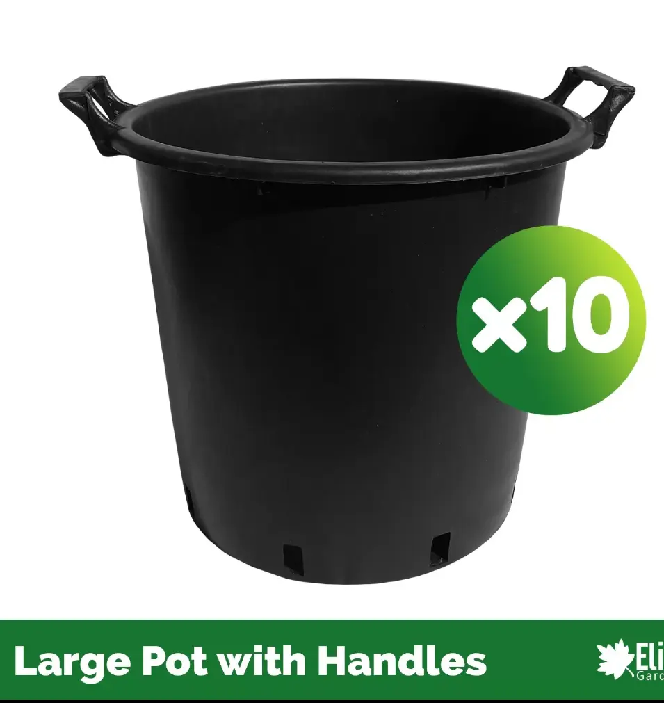 10 x Heavy Duty 30 Litre Plastic Plant Pots with Handles | Containers/Tubs/Pots