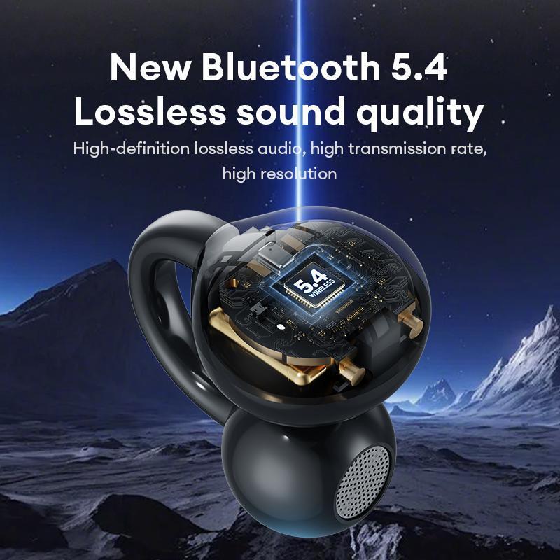 M100 Clip On Ear Headphones With Audio-Visual Future Touch Screen, Audio Wireless Headphones for Music & Phone Calls,Sport Waterproof & Sweatproof 2