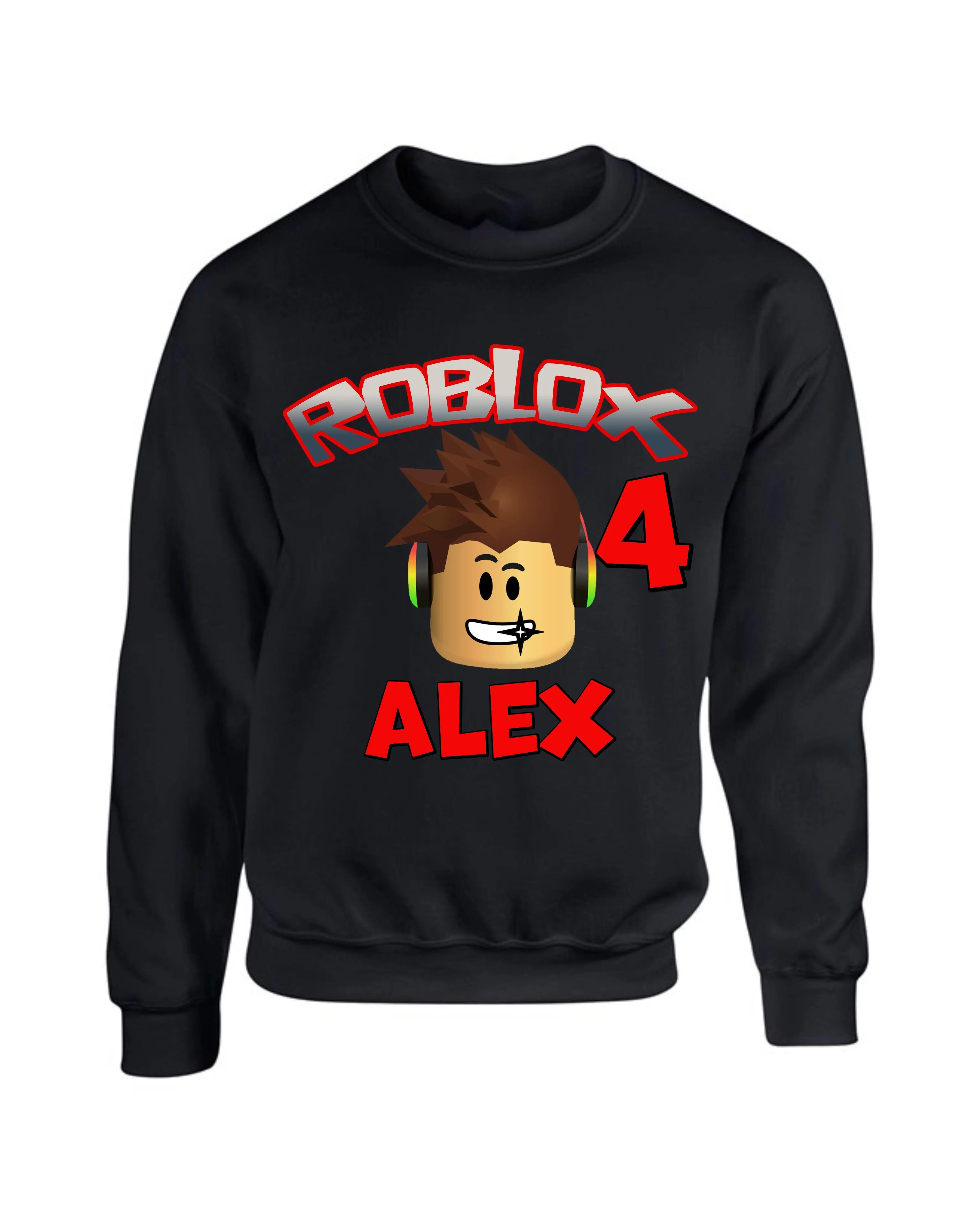 Personalised Roblox Birthday Gift Gaming Character Jumper For Boy Girl Matching Sweater Custom Name And Age Unisex Kids Adults Sweatshirt