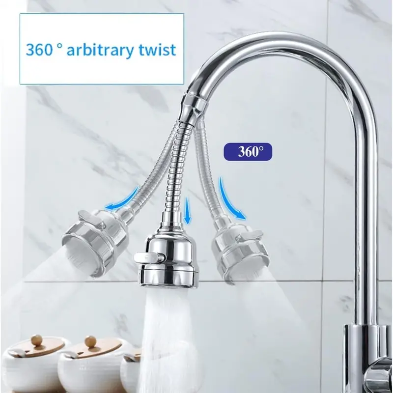Kitchen Faucet Sprayer Attachment, Movable Faucet Extender for Kitchen Sink, 360° Rotatable Sink Faucet Head Anti-Splash Tap Booster Shower and Water Saving Faucet for Kitchen 4