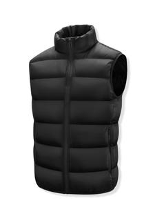Men's Solid Zip Up Funnel Neck Warm Gilets, Regular Fit Casual Pocket Design Sleeveless Outerwear for Fall & Winter, Men's Clothes for Daily Wear