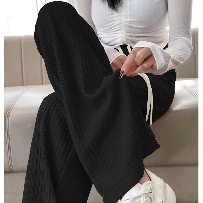 Ultra-Light Crinkle Wide-Leg Cloud Pants – Lightweight Summer Lounge Trousers Bottoms for Women 3