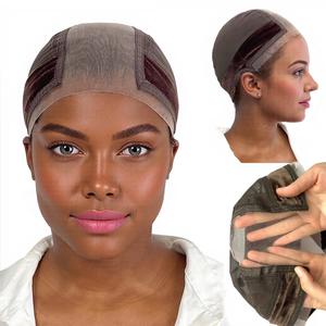 Wig Cap with Grip Band for Keeping Wigs in Place, 1 Count Adjustable Dome Mesh Cap with Showing Off Ears, Non Slip Cap Let Wig Be Glueless