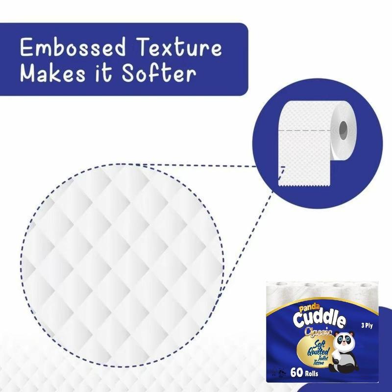 New Customer Offer! 120 Non-Scented Softesse Cuddle Tissue Paper Quilted 3 PLY Toilet rolls- Wipes Sheets Pack 2