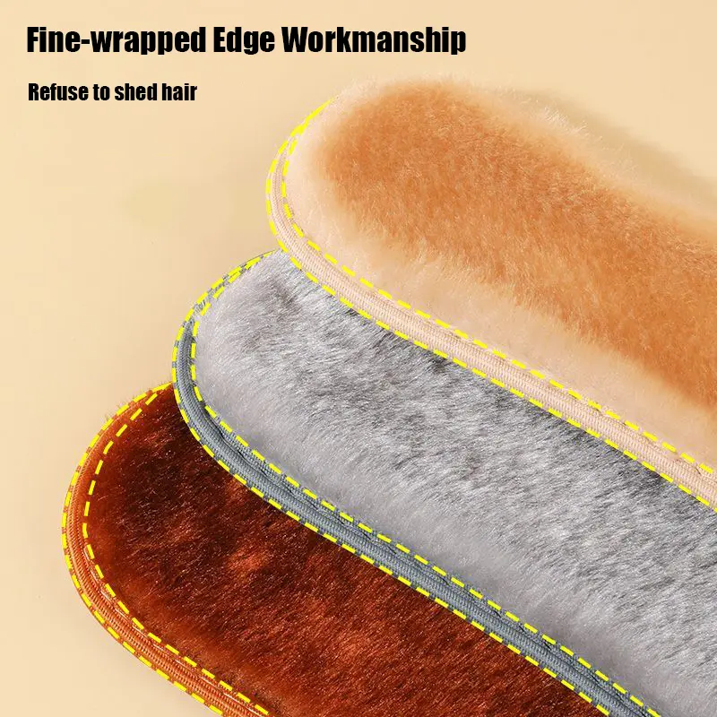 4Pcs Warm Heated Insoles for Feet Warm Thicken Thermal Felt Insoles for Shoes Men Women Winter Boots Imitation Rabbit Shoe Pads 2