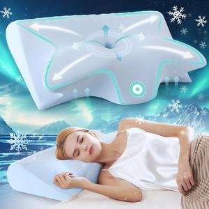 Memory Foam Neck Pillow, Soft Comfortable Neck Support Pillow, Ergonomic Design Neck Support Pillow for Side Sleepers, Travel & Home Use Neck Rest Pillow