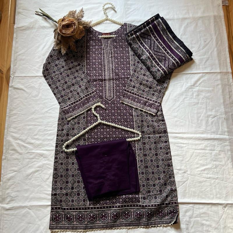 Bin Saeed Printed Lawn 3 Piece Summer Dress for Women - Sizes S to XXL - Casual & Elegant - Comfortable, Clothes Womenswear 1