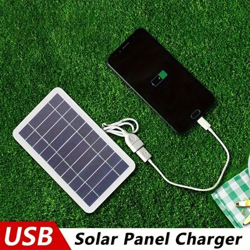 1pc EcoPower Portable Solar Charger, USB Solar Panel for Outdoor Travel and Camping, Compatible with Phones, Power Banks, Flashlights, Fans - Pure Solar Power, 36V Max, USB Connector