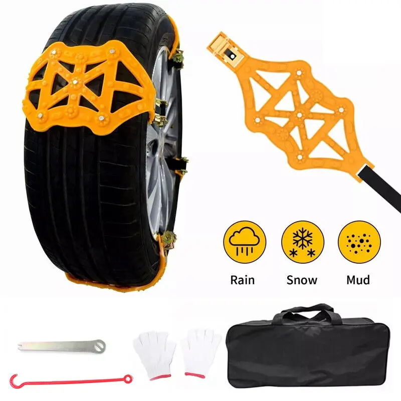 8X Anti-slip Car Winter Tire Wheels Rain Chains for 165-265mm Wheels RainChains 6