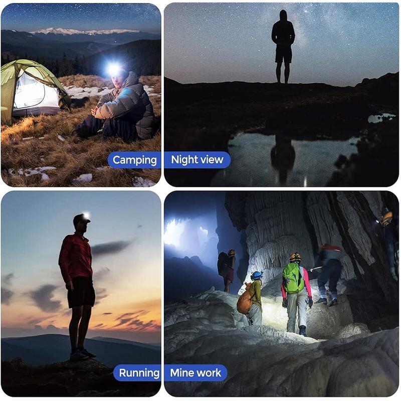 T6 Headlamp 350000LM LED Zoom Headlight Rechargeable Head Torch USB Line UK Stock 1