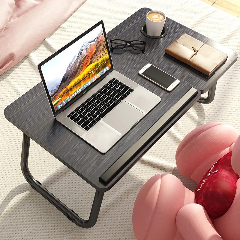 Laptop Desk, Laptop Bed Table with Foldable Legs & Cup Slot, Reading Holder Notebook Stand Breakfast Bed Tray Book Holder for Sofa, Bed, Terrace, Balcony foldable  tray bed  table sofa  tray folding  desk 2