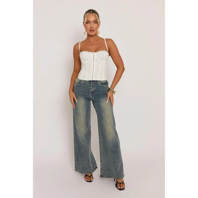 Aleks Womenswear Rebellious Fashion Lace Back Boned Corset Top 8