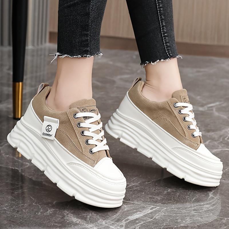 2025 Lightweight, Breathable Elegant Women's Colorblock Sneakers with Thick Platform Sole for All Seasons 7