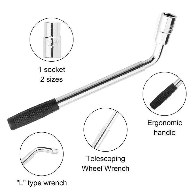Product Introduction of Extendable Wheel Brace Wrench Telescopic 17 19 21 23MM Car Van Socket Tyre Nut 14