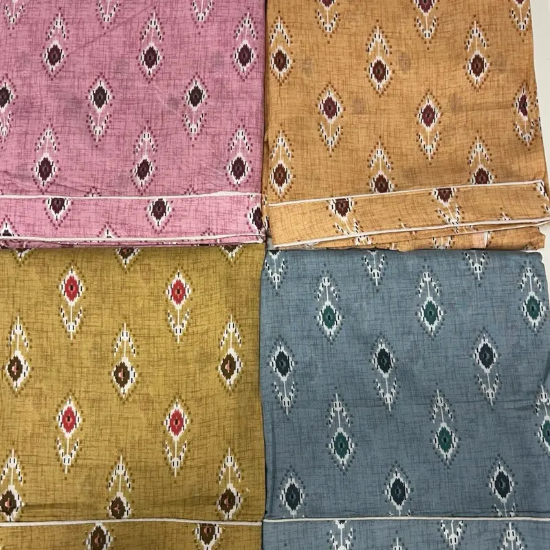 E208 - UNSTITCHED SUMMER COTTON SUIT WITH PLAIN SALWAR