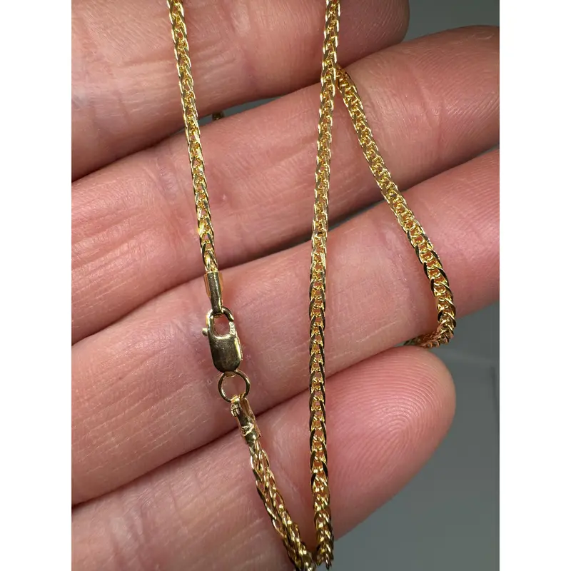 9ct Yellow Gold 2mm Diamond Cut Square Spiga Chain Various Lengths (0537) 5