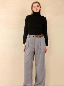 Findfashion Womens High Waisted Wide Leg Stylish Pants For Ladies