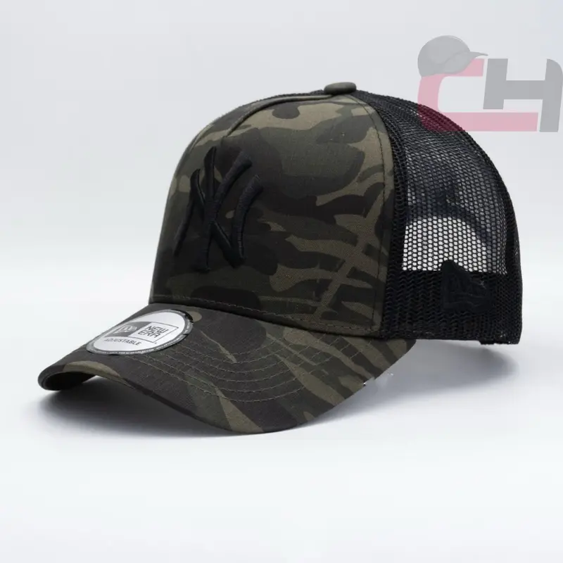 Classic New Era Trucker Cap with Embroidery Adjustable Fit and Breathable Mesh Back Comfortable Street Style Hat for Men and Women 0