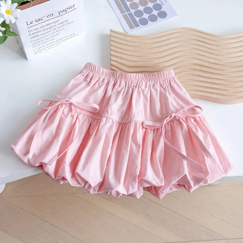 Girls' Summer Princess Western Style Flower Bud Short Culottes NewinsSweet StylebabyAll-Match Pantskirt-XMS 7