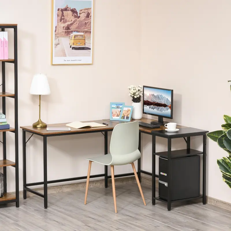 Computer Desk with Adjustable Storage Shelf Compact Gaming Workstation 1
