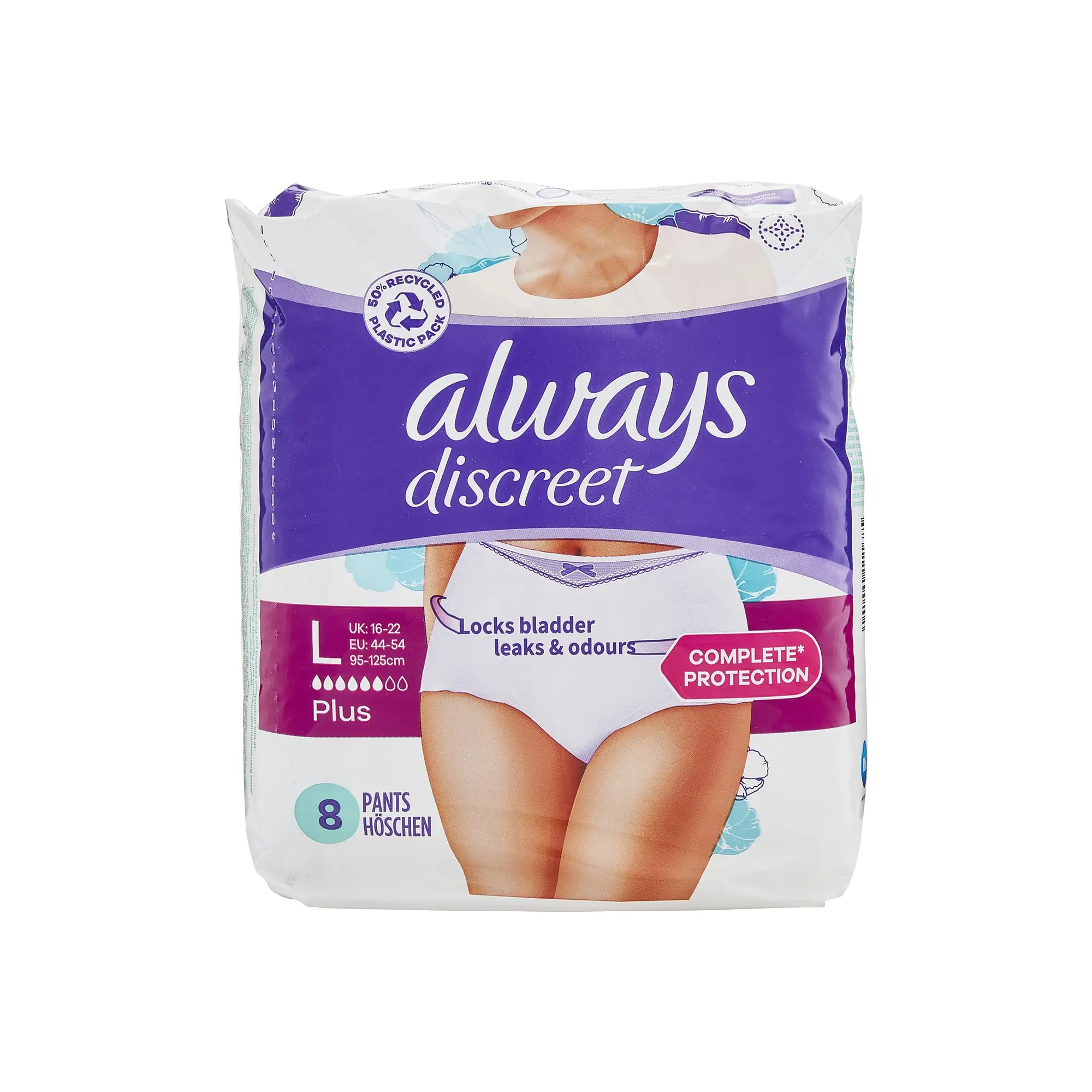 Always Discreet Pants Plus Large 8's