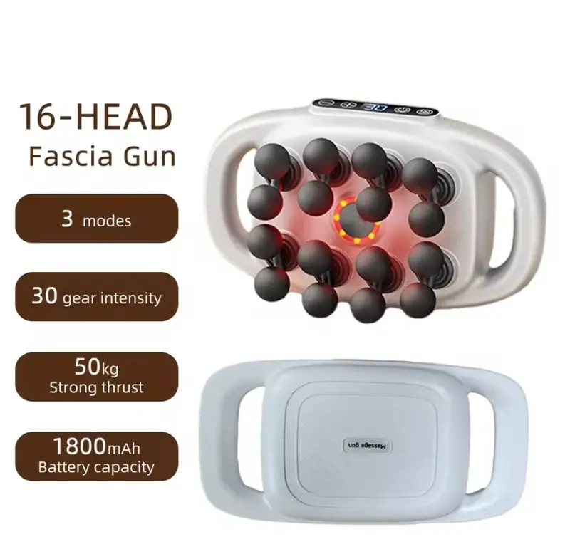 16-Head Fascia Gun High-Frequency Vibration Body Massage Gun for Back, Waist, Neck, Shoulder and Muscle Comfort massager  with  heat 6