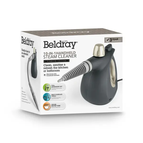 Beldray 10-in-1 Steam Cleaner with Titanium Finish - Perfect for Floor-to-Ceiling Cleans! 1