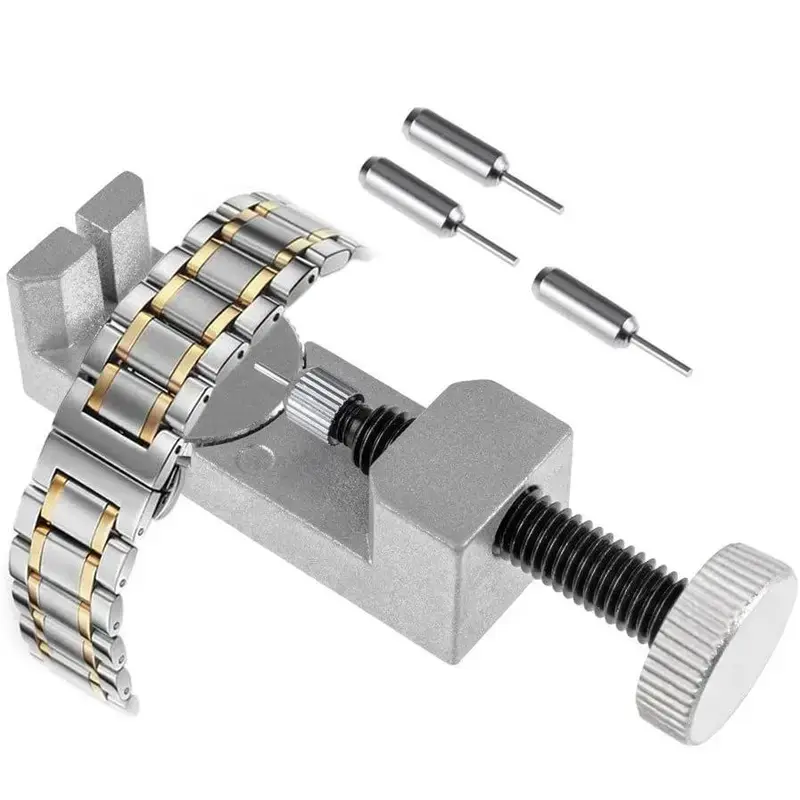 Watch Band Link Pin Remover, Watch Band Link Pin Remover Repair Tool Kit for Watchmakers with 3 Extra Pins, Replacement Remover Spring Bar Set, Hardware 0