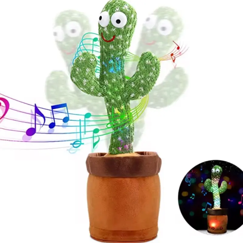 Dancing Cactus Toy- an Interactive Multifunctional Entertainment Stimulation toy. It can Dance,Sing,Lights up,Record & Repeats what it hears in a fun tone and encourages & Stimulate  Children sensory development.