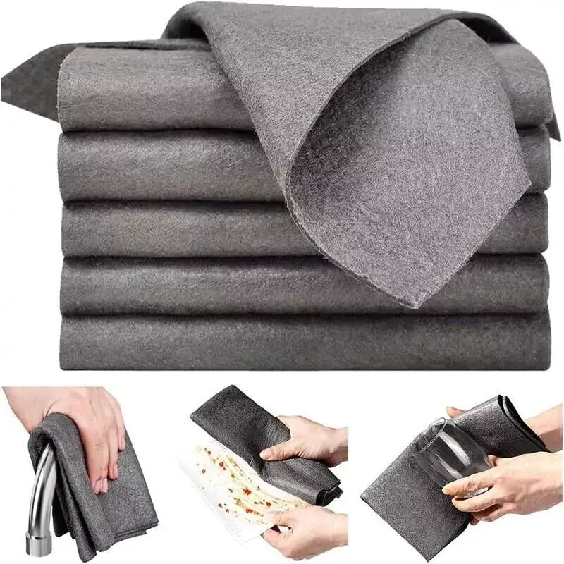 10PCS Thickened Magic Glass Cleaning Cloth Dishcloth Lint Free Polish home / Car 1