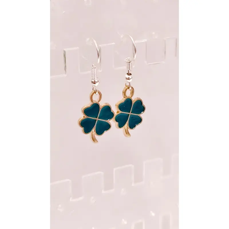 Four leaf clover lucky earrings 4