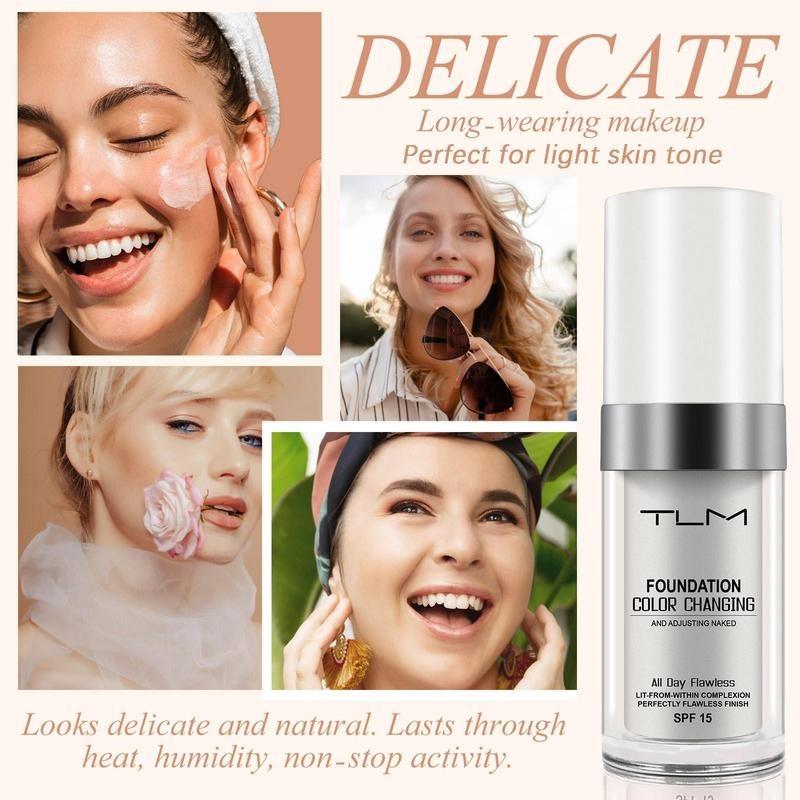 Color changing liquid foundation, long lasting natural makeup moisturizing oil control cream, makeup products, Valentine's Day gift 3