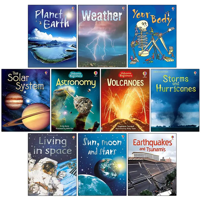 Usborne Beginners Science 10 Books Collection Set (Sun, Moon and Stars, Living in Space, Volcanoes, Solar System, Planet Earth, Earthquakes and Tsunamis & MORE!) 0