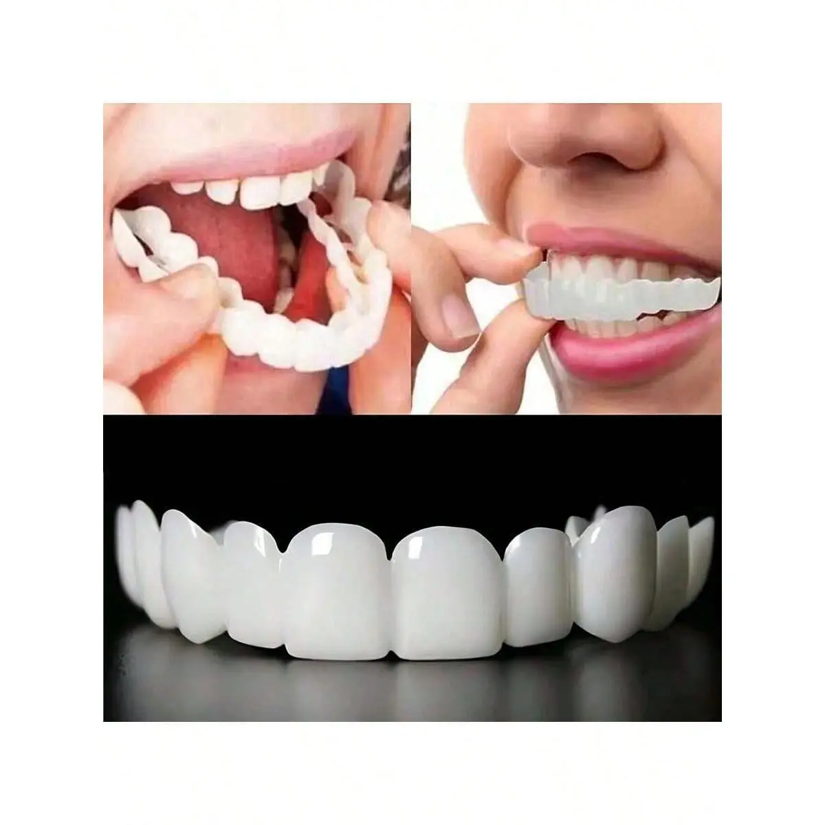 1pc Clip-On Smiling Teeth Veneer, Instant Cosmetic Dental Cover For Upper And Lower Teeth, Universal Use For Men And Women, Versatile For Daily Wear