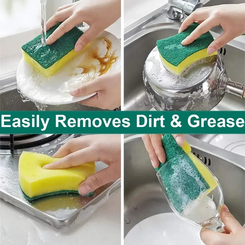 Highly absorbent Double-Sided sponge magic cleaning pot rust sponge cleaning brush kitchen grease cleaning tool 5