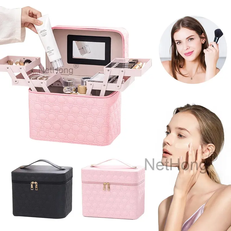Extra Large Vanity Case Beauty Box Make up Jewelry Cosmetic Nail Storage Box AU 3