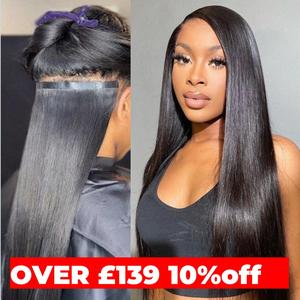 LUVME 100% Virgin Human Hair Extensions Seamless Edge Messy curl, Straight, Yaki Straight Clip-In